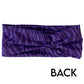 purple zebra print headband back