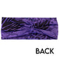 back of purple animal print headband