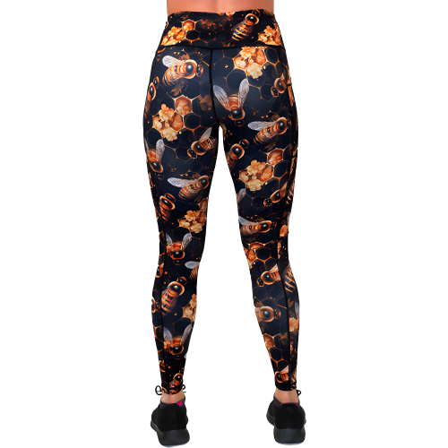 back of the bee print leggings