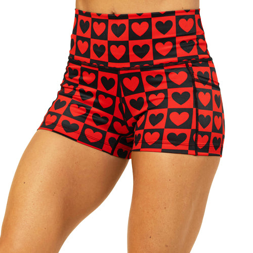 2.5 inch queen of hearts shorts