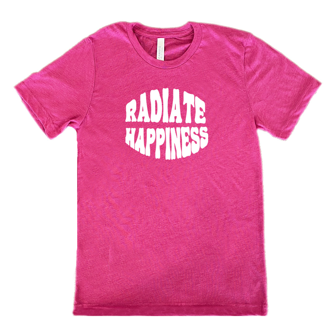 radiate happiness berry unisex tee