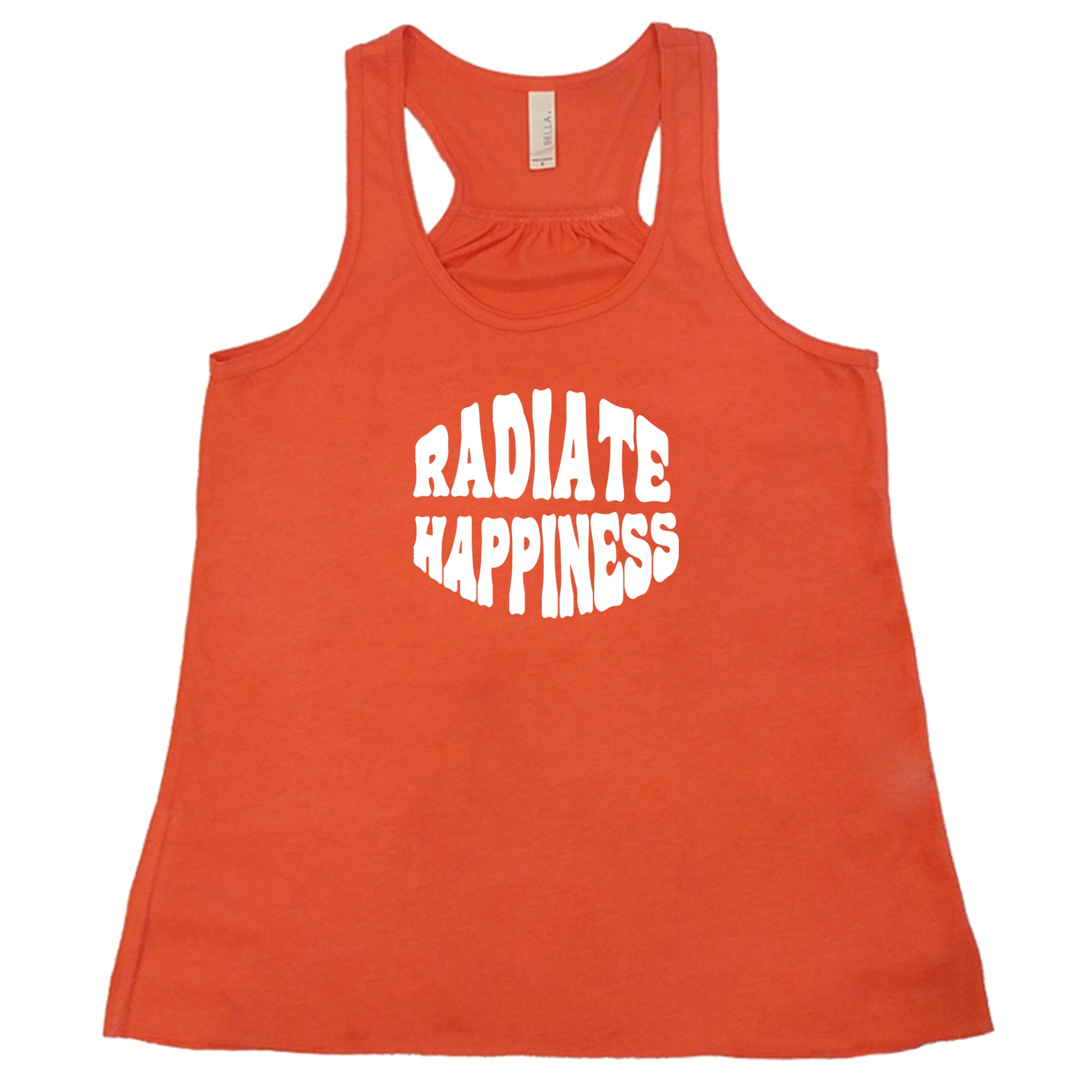 radiate happiness coral racerback shirt
