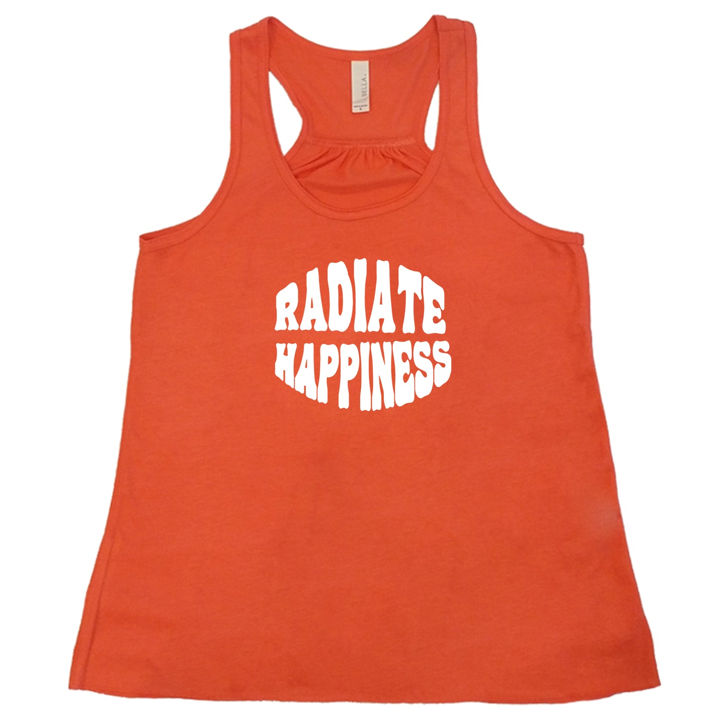 radiate happiness coral racerback shirt