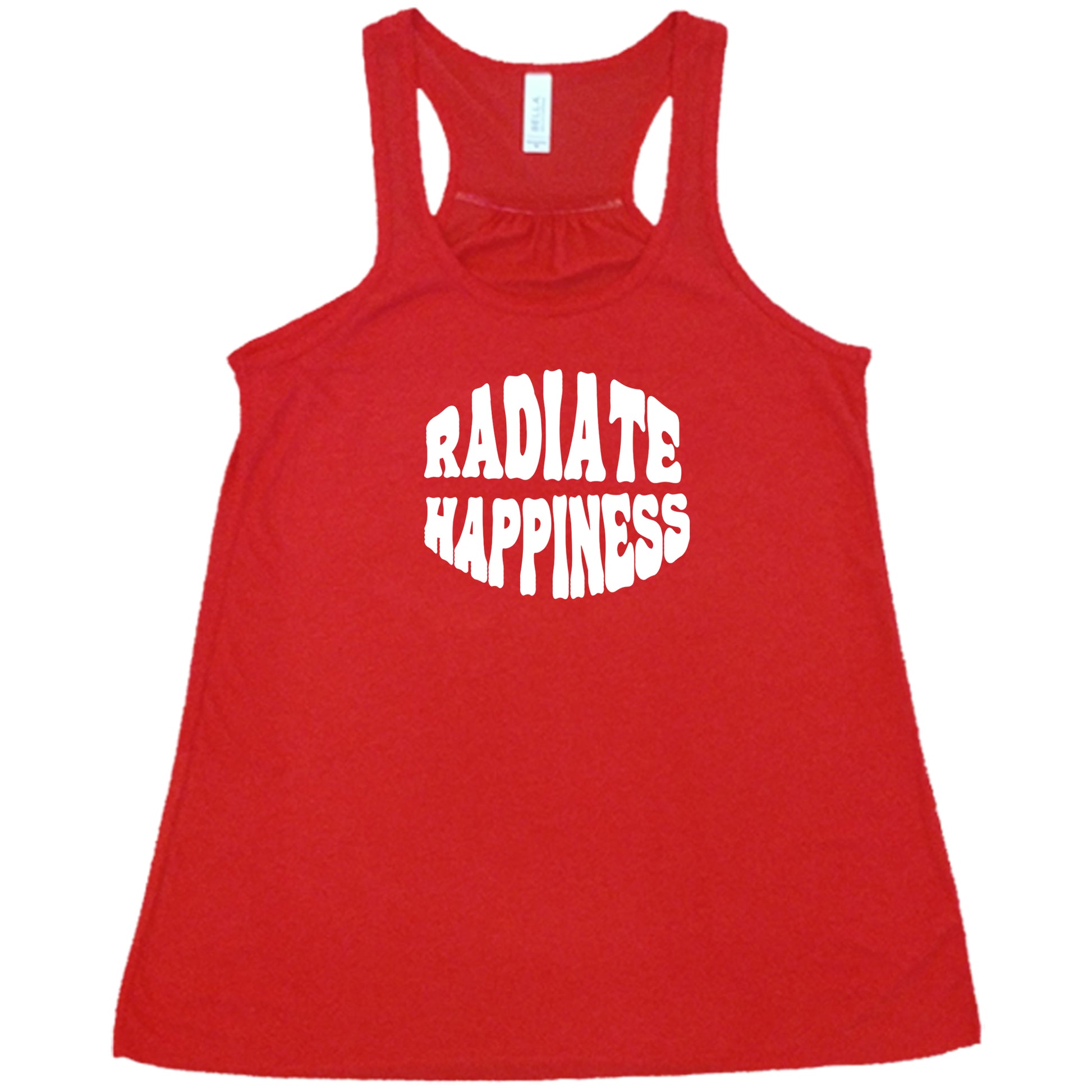 radiate happiness red racerback shirt