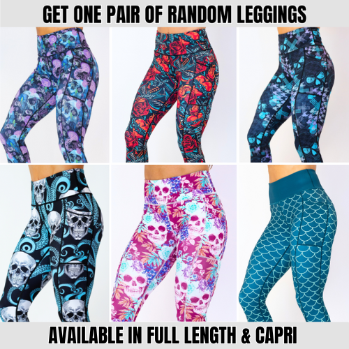 Get one pair of randomly selected leggings, available in full length & capri length options