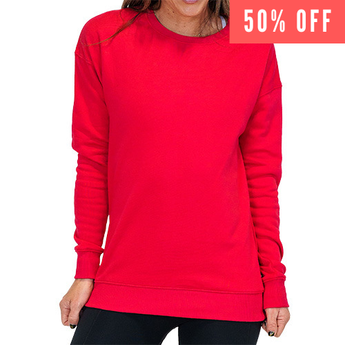 50% off of the basic red crewneck