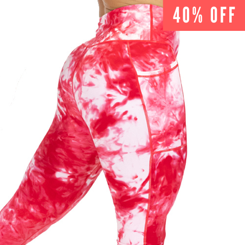 40% off of red tie dye leggings