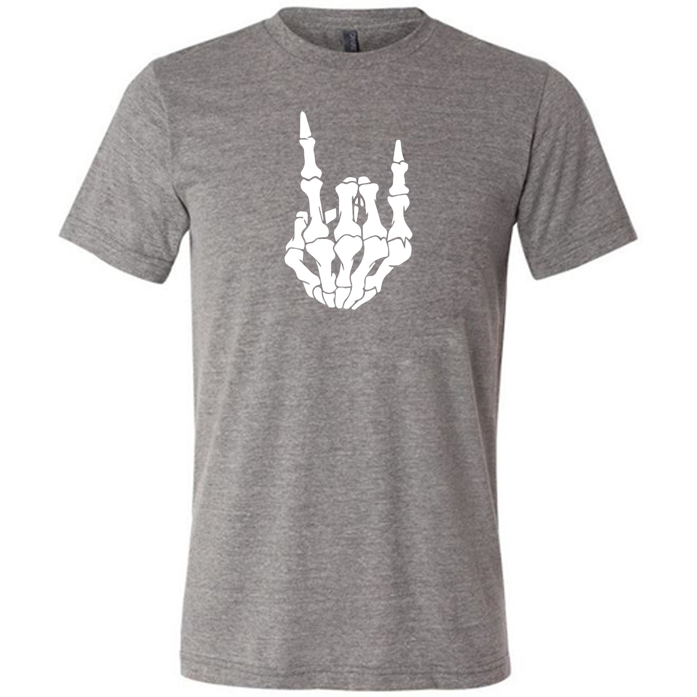 skeleton rocker hand grey shirt