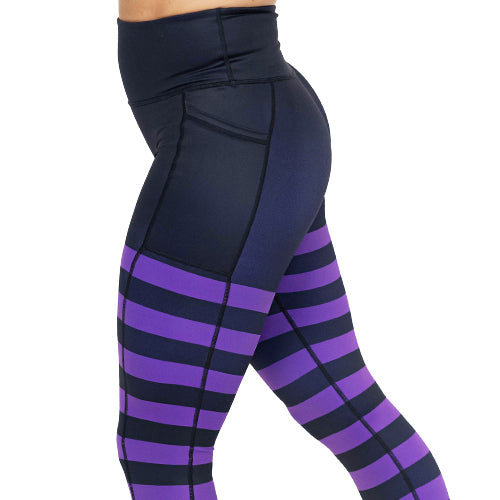 purple striped leggings 