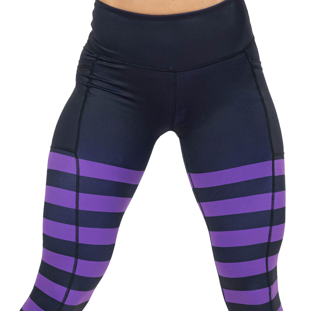 purple striped leggings
