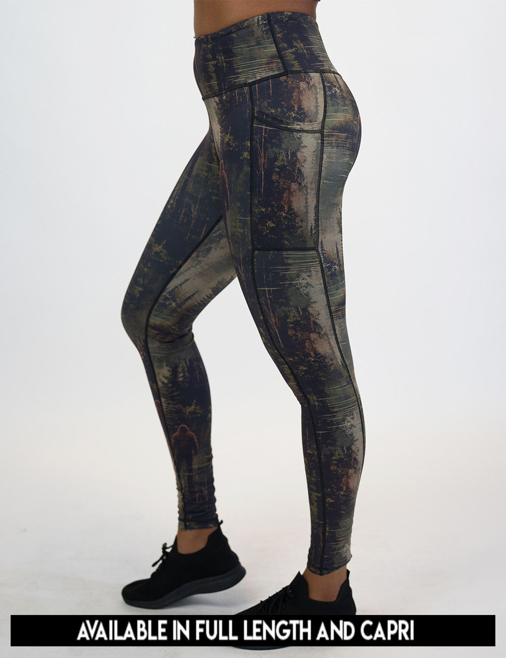 available lengths for the bigfoot in a forest leggings, lengths include full length and capri