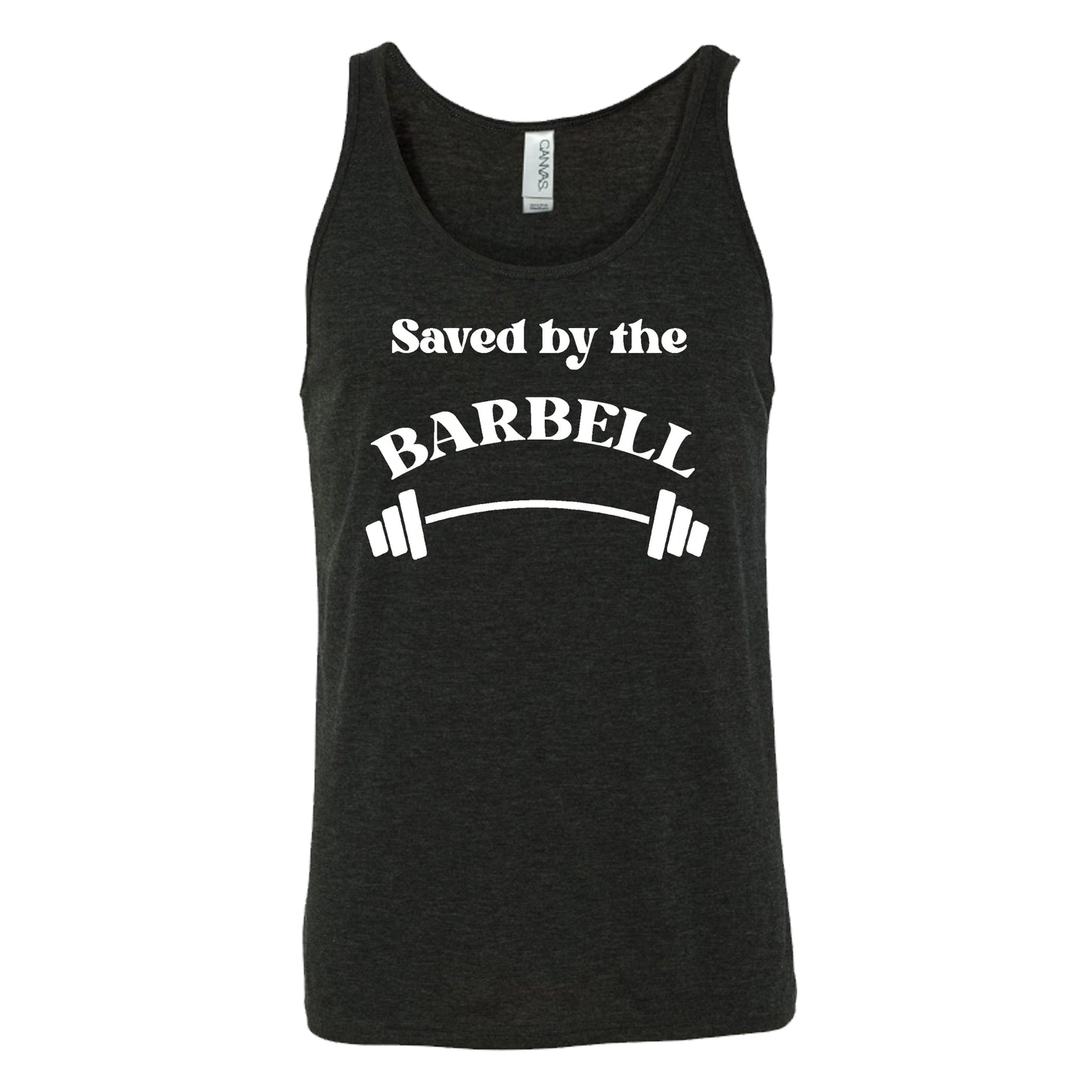 black saved by the barbell unisex tank top