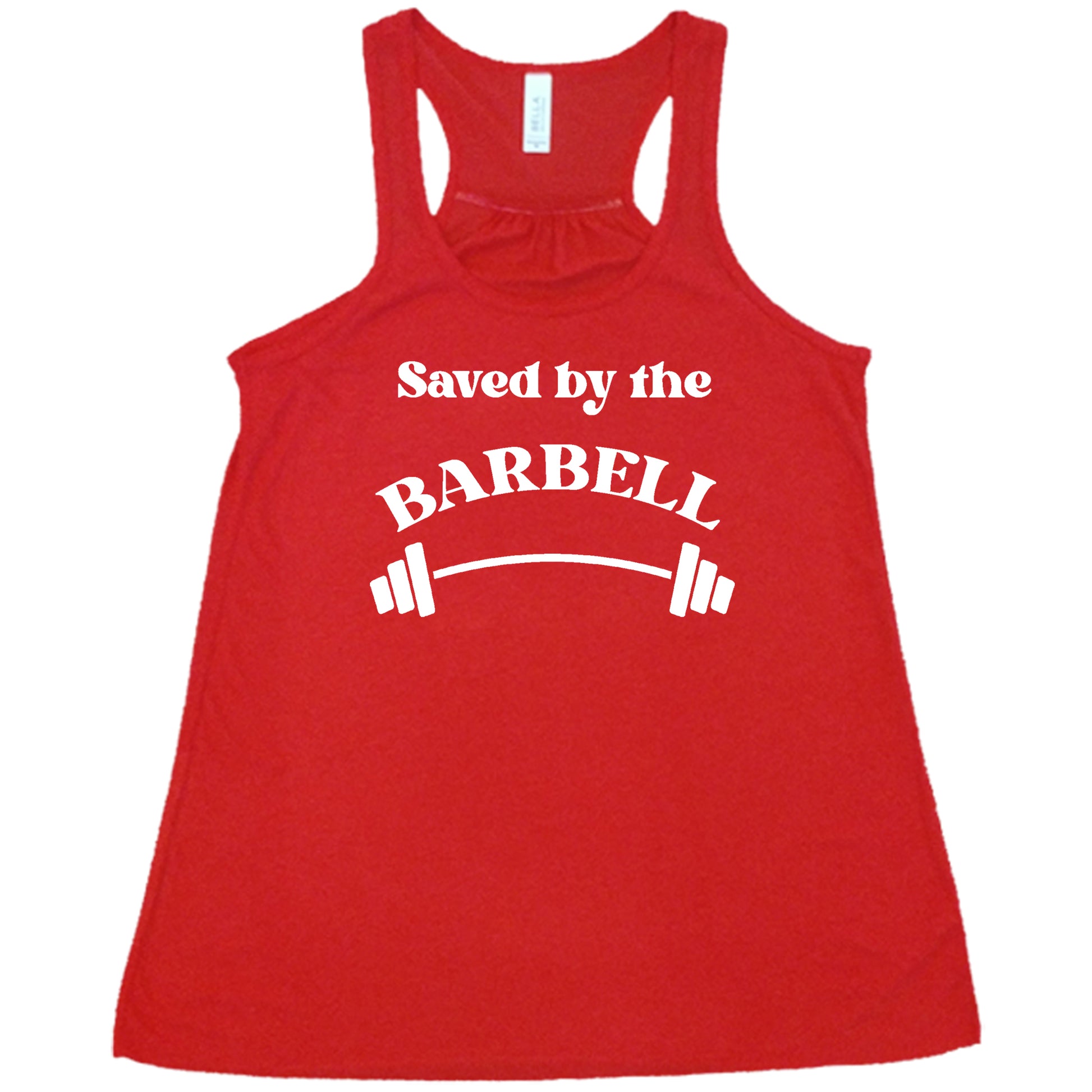 red saved by the barbell shirt