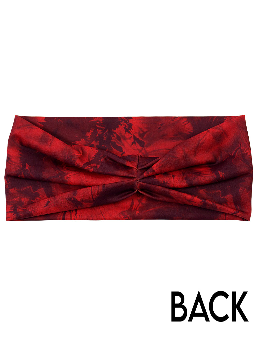 back of the red tie dye headband