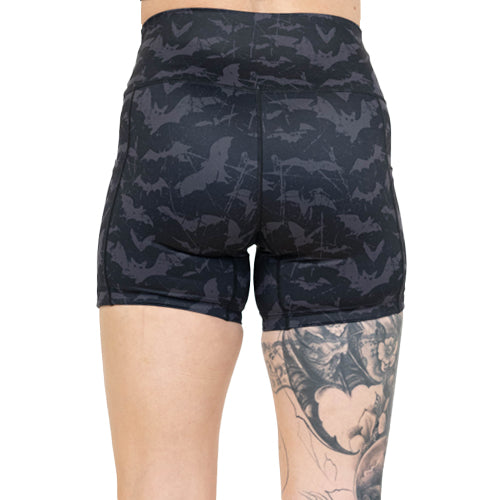 back of bat pattern shorts