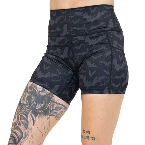 bat pattern shorts