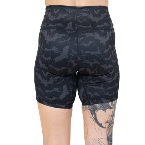 back of bat pattern shorts