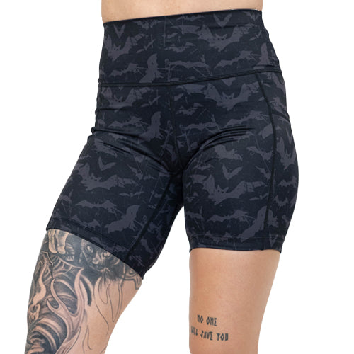bat pattern shorts