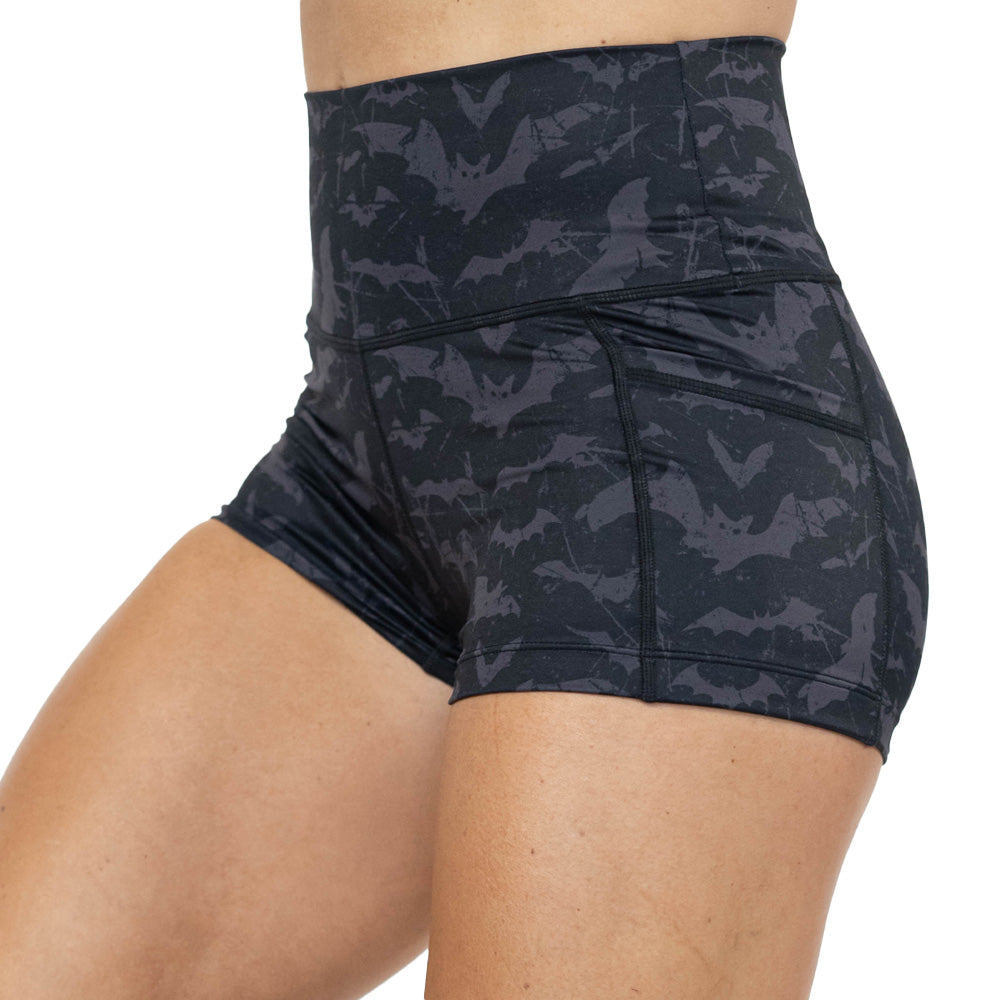 bat pattern shorts