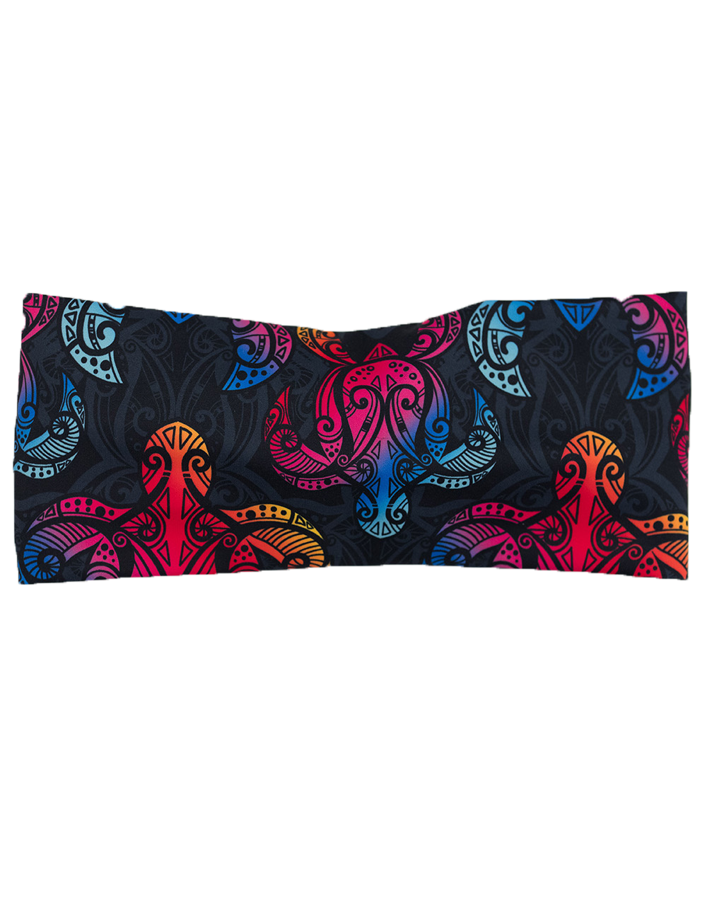 front of the rainbow turtle headband against a white background