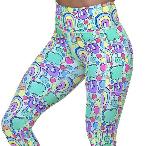 CVG Leggings Womens Multicolor Skulls and Ombre Reversible Active
