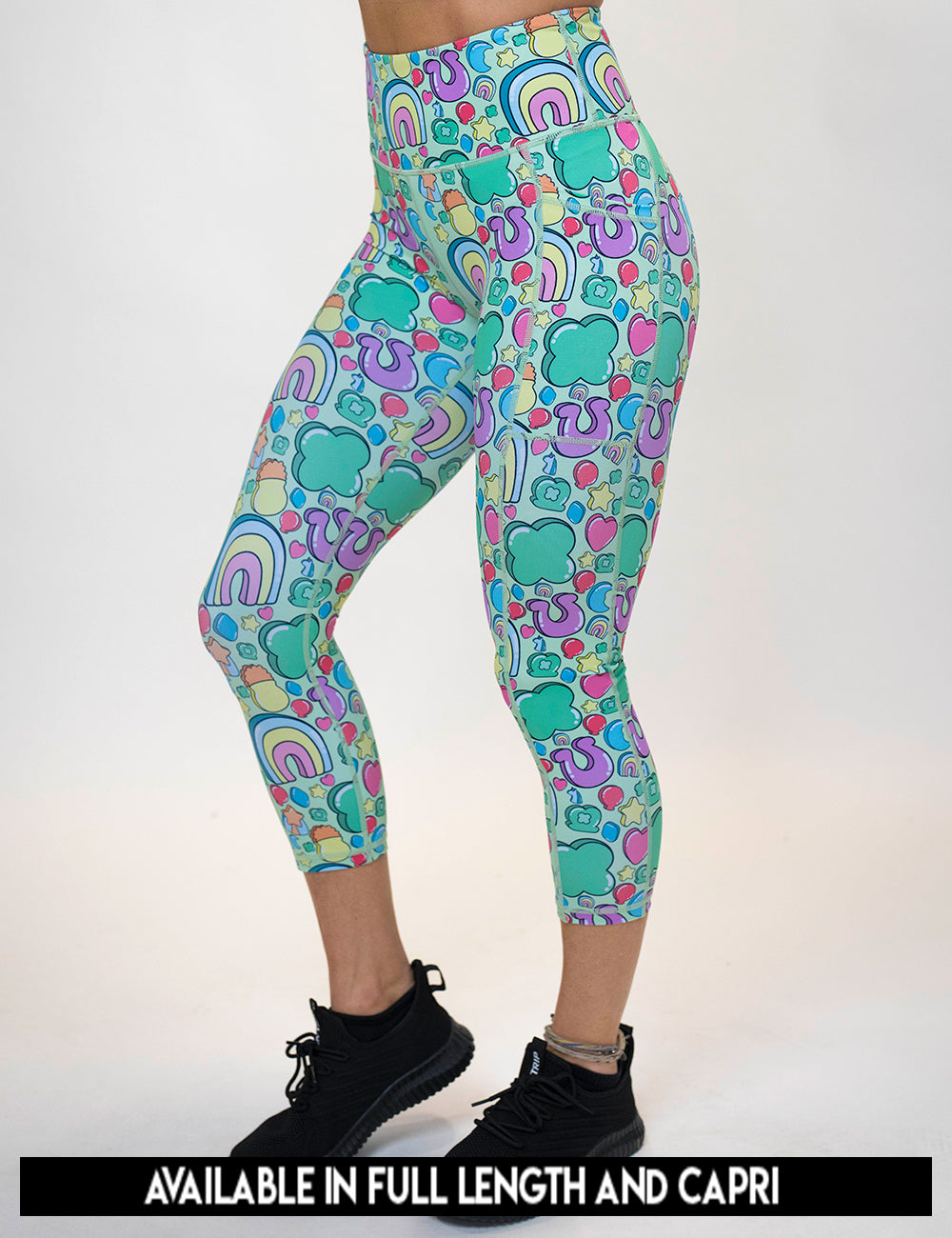 St Patrick's day inspired charms print legging's available lengths