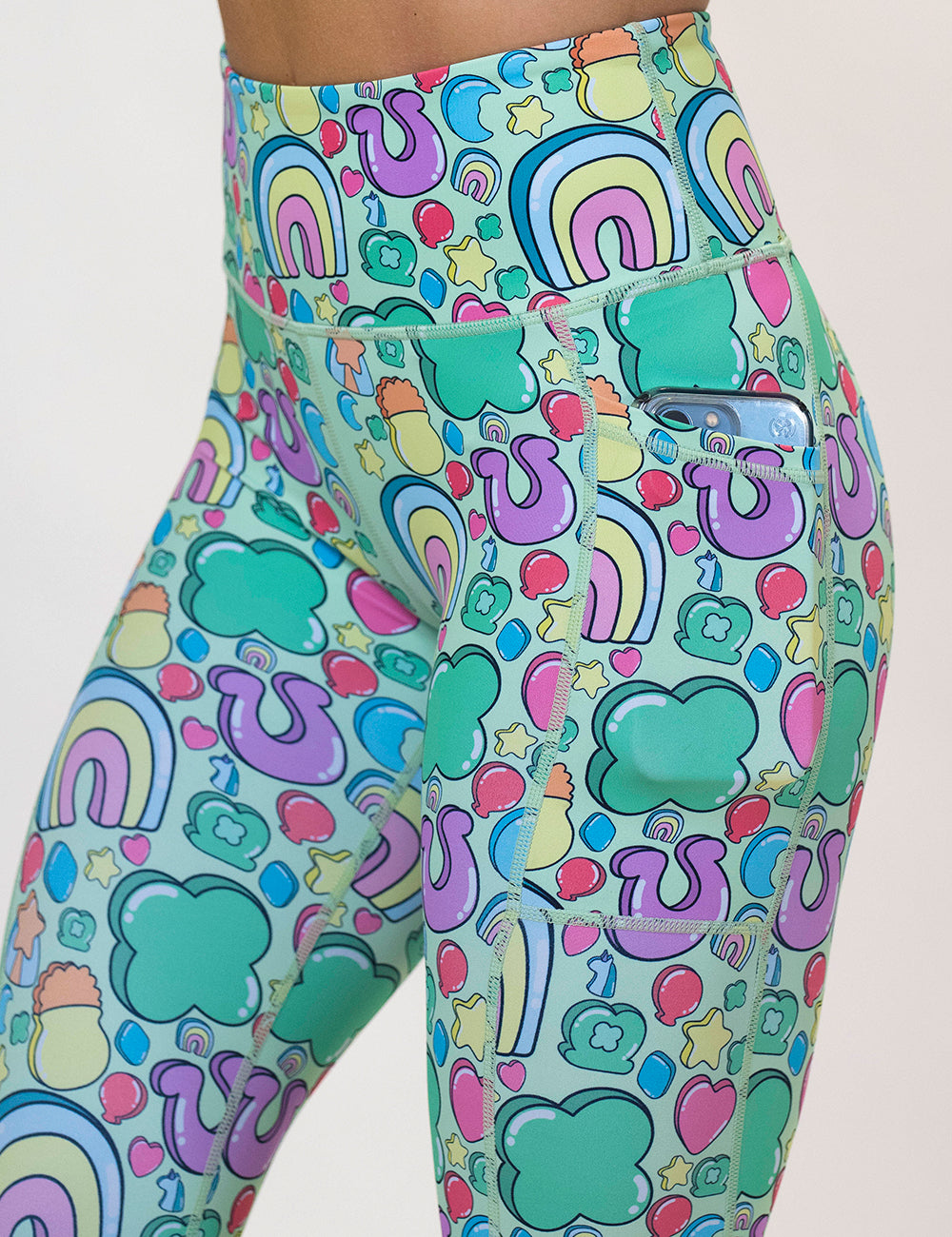 St Patrick's day inspired charms print legging's side pocket