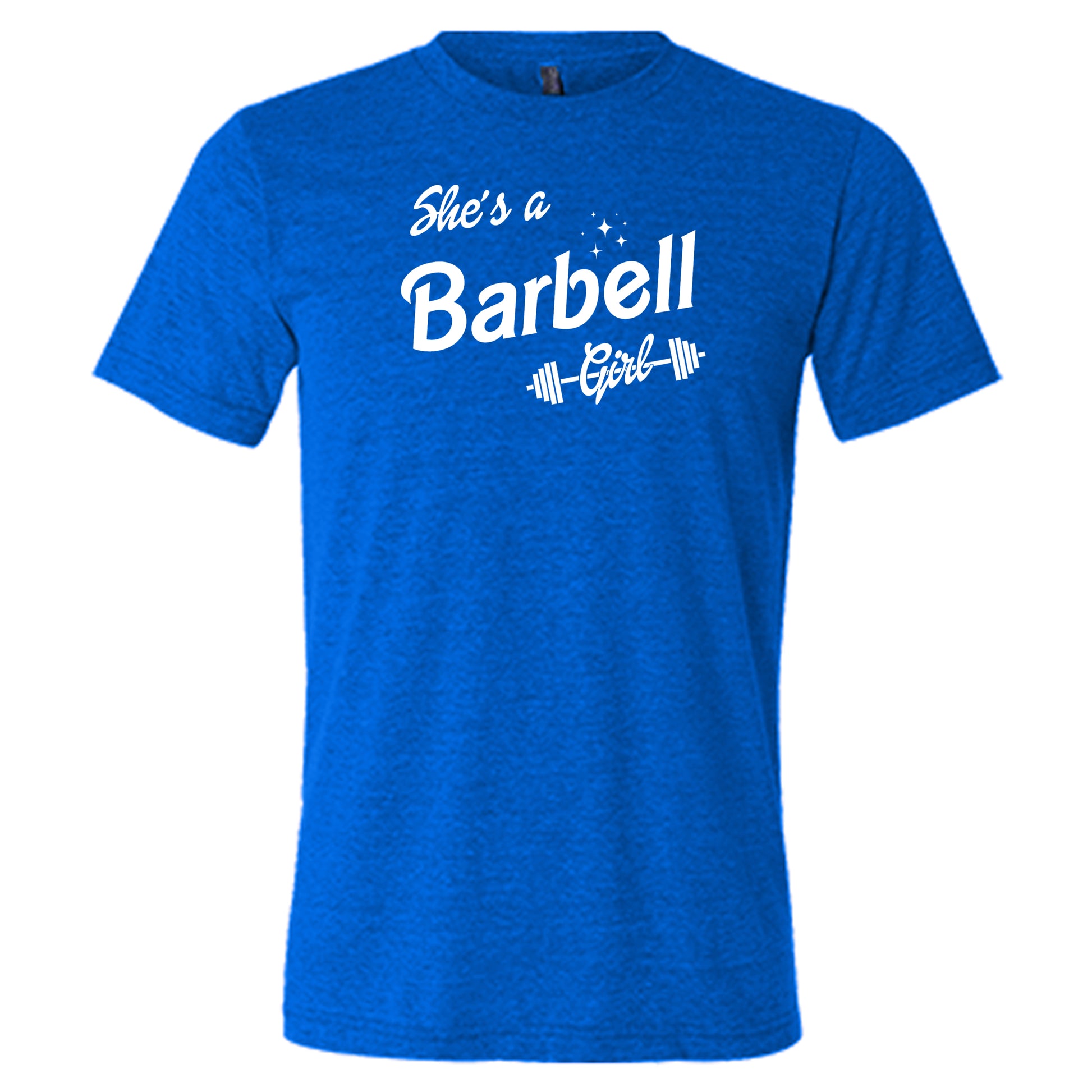 blue she's a barbell unisex tee