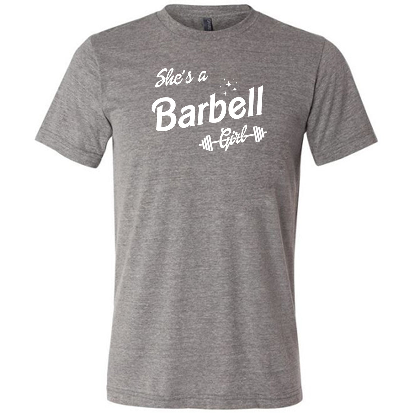 grey she's a barbell unisex tee