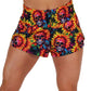 skull flower patterned shorts