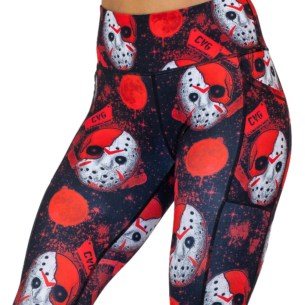 close up of slasher leggings