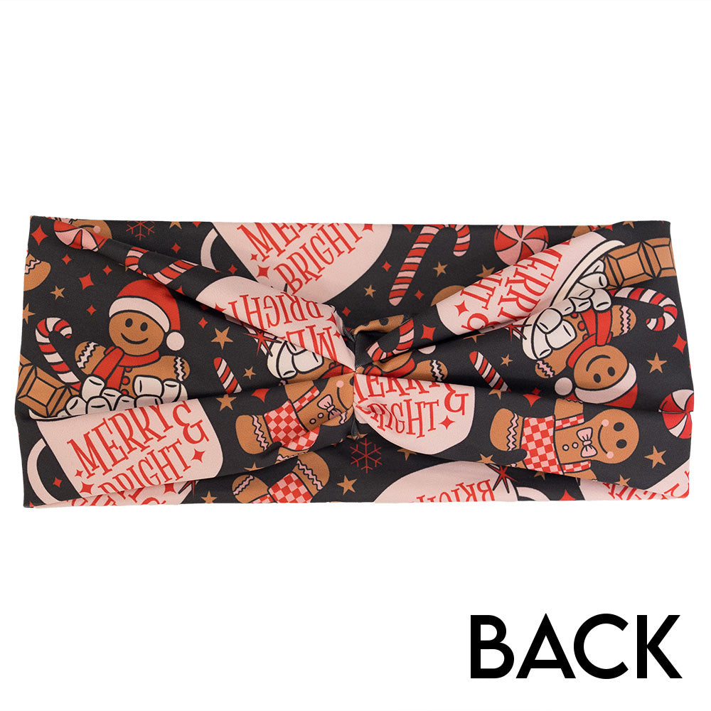 back of the Christmas-themed headband with gingerbread men and candy canes
