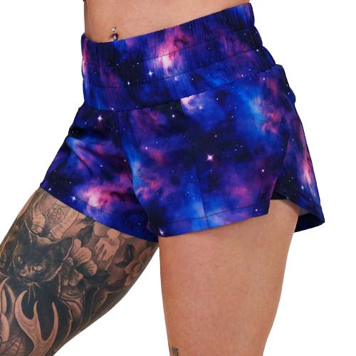 galaxy print shorts