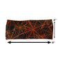 black and orange spider web headband measured at 2 by 9 inches