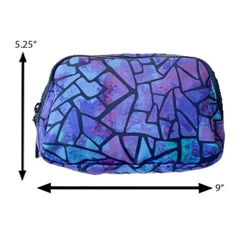 5.25 inches by 9 inches stained glass belt bag