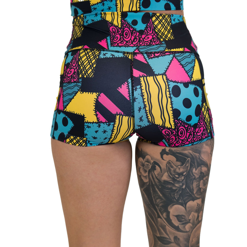 back of the patch print shorts