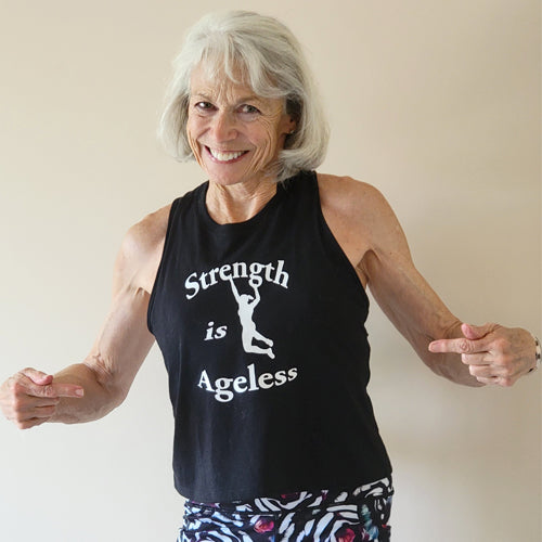 strength is ageless muscle tank front view