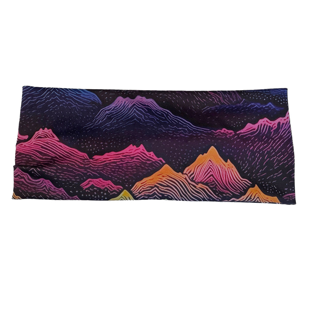 colorful mountain print headband