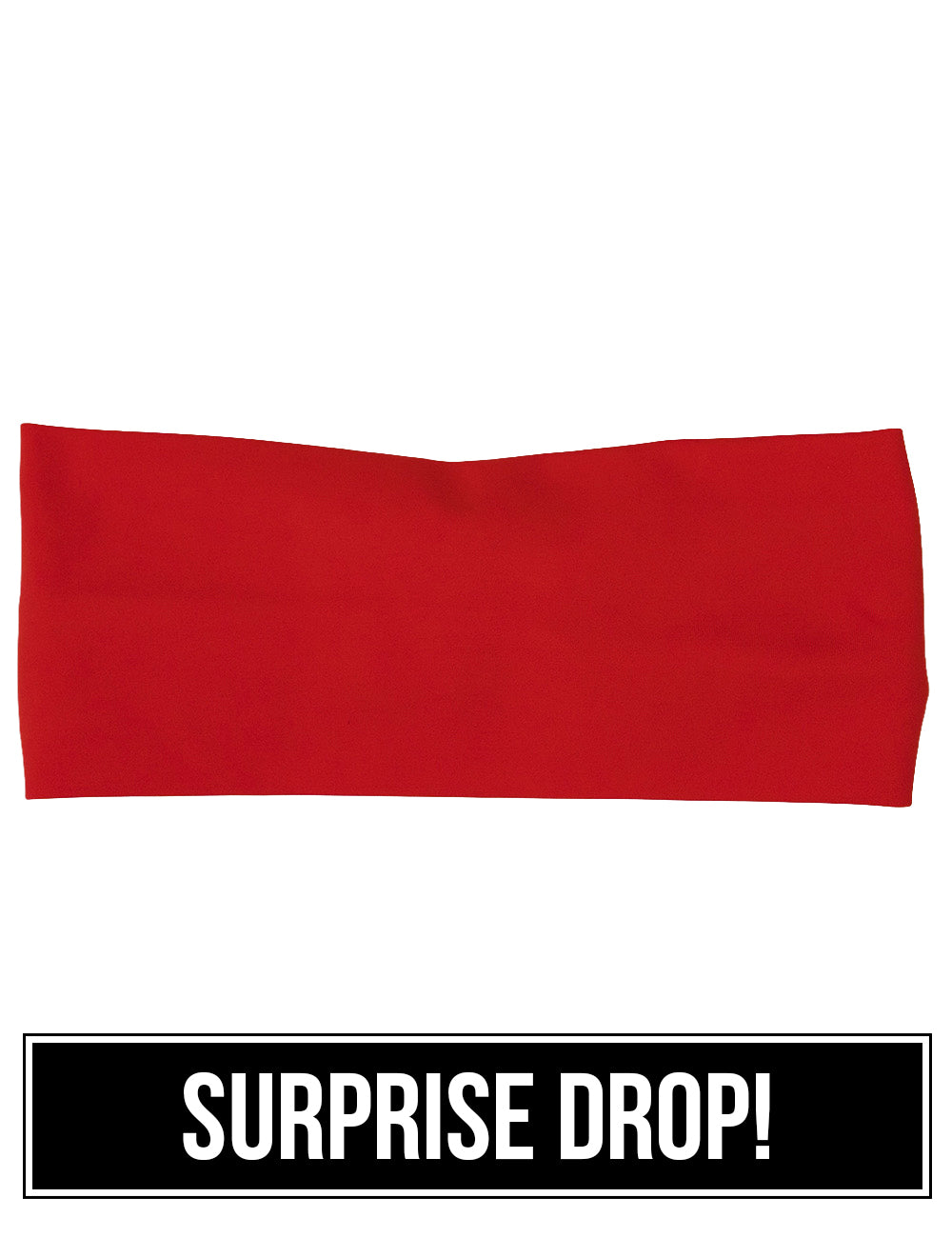 front of the solid red headband against a white background, surprise drop
