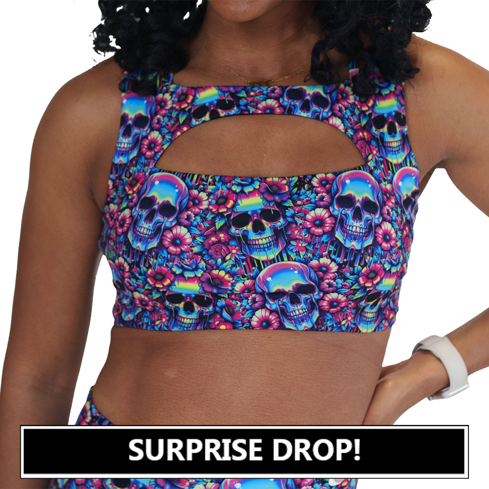 acid skulls neon skull bra surprise drop