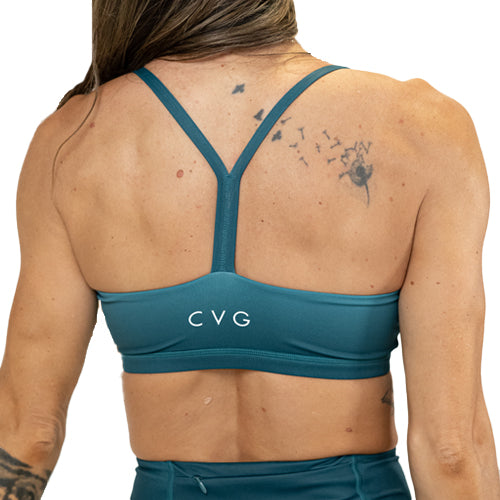 back of teal green ombre bra
