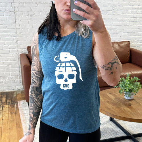 teal grenade skull tank