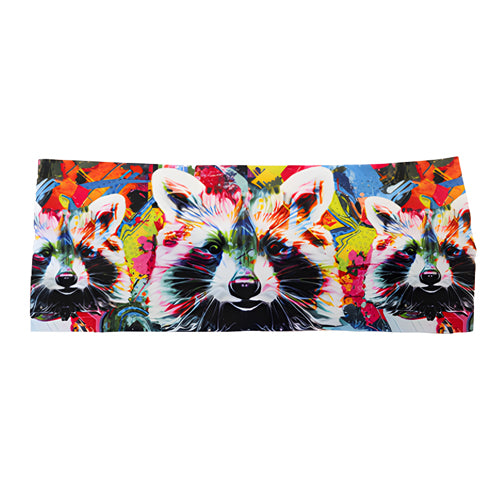 colorful raccoon print headband
