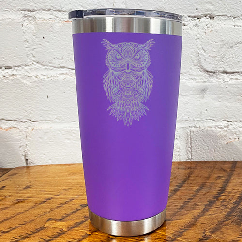 purple tribal owl tumbler