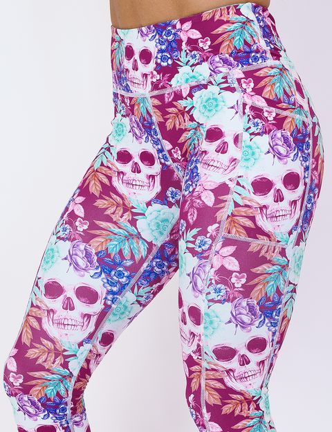 Tropiskull Workout Leggings | Tropical Leggings – Constantly