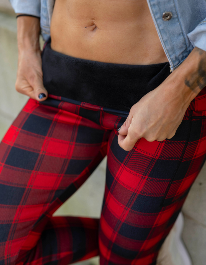 Plaid workout leggings sales