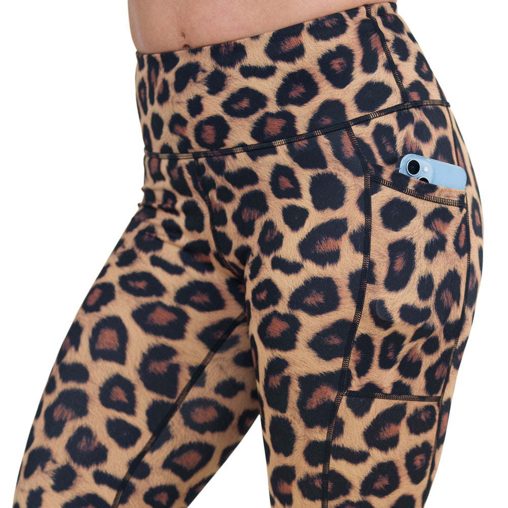 side pocket on the leopard print leggings