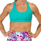 front view of solid mint green sports bra