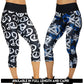 2 in 1 reversible peace sign and anarchy patterned leggings available in full length and capri