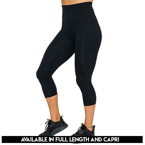 black leggings available in full length and capri
